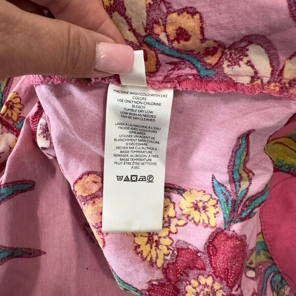 Free People TUNICA JODIE Sunrise Combo Pink Floral Print Mini Dress SZ XS - Picture 4 of 12